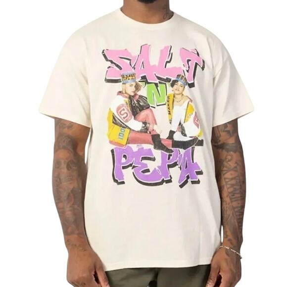 SALT N PEPA 90s Vintage Inspired Graphic Tee in White Size Unisex XL New w/ Tag - Picture 5 of 11